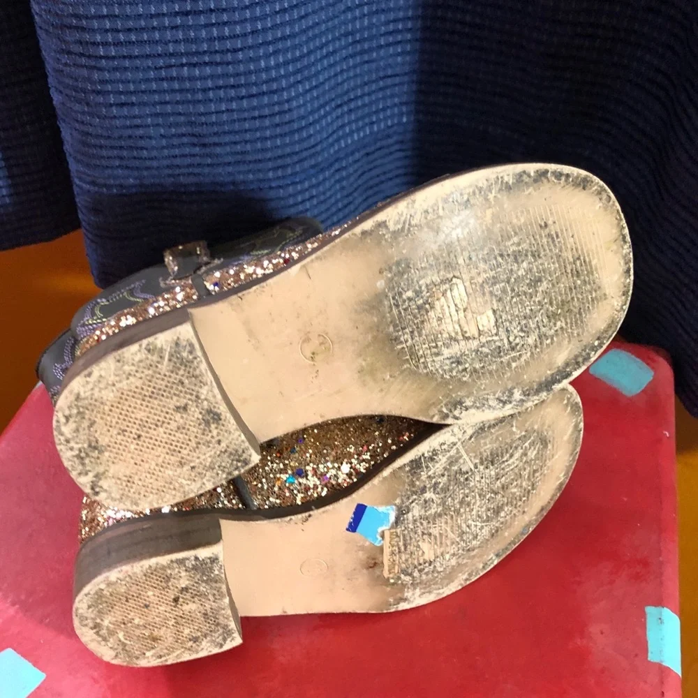 Cowgirl Boots Glitter Western Cowboy Boots Size 10